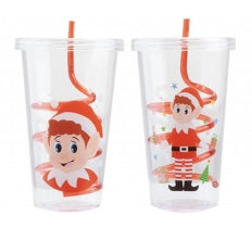 Christmas Elf Cup with Straw