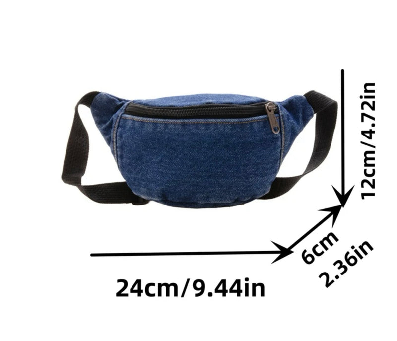 PRE ORDER Children's Denim Crossbody Bag Waist Bag