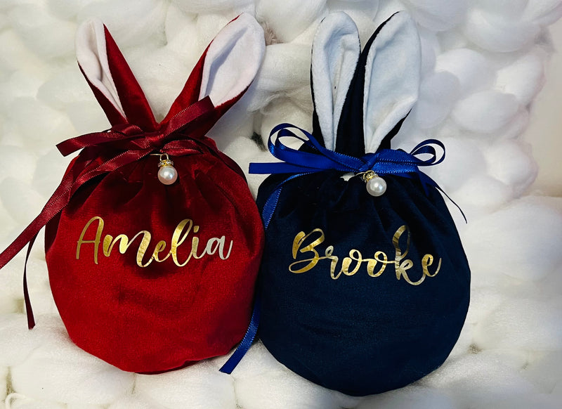 Velvet bunny ear bags