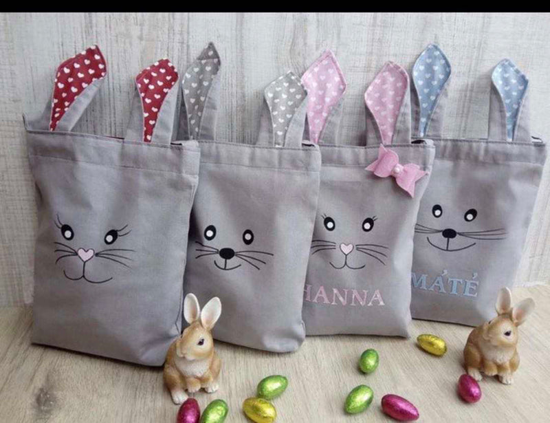 Grey Heart Ear Easter Bag