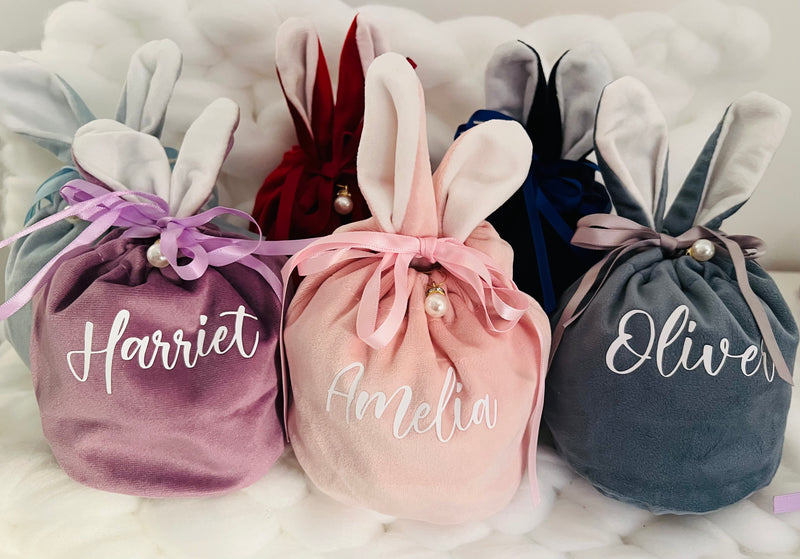 Velvet bunny ear bags