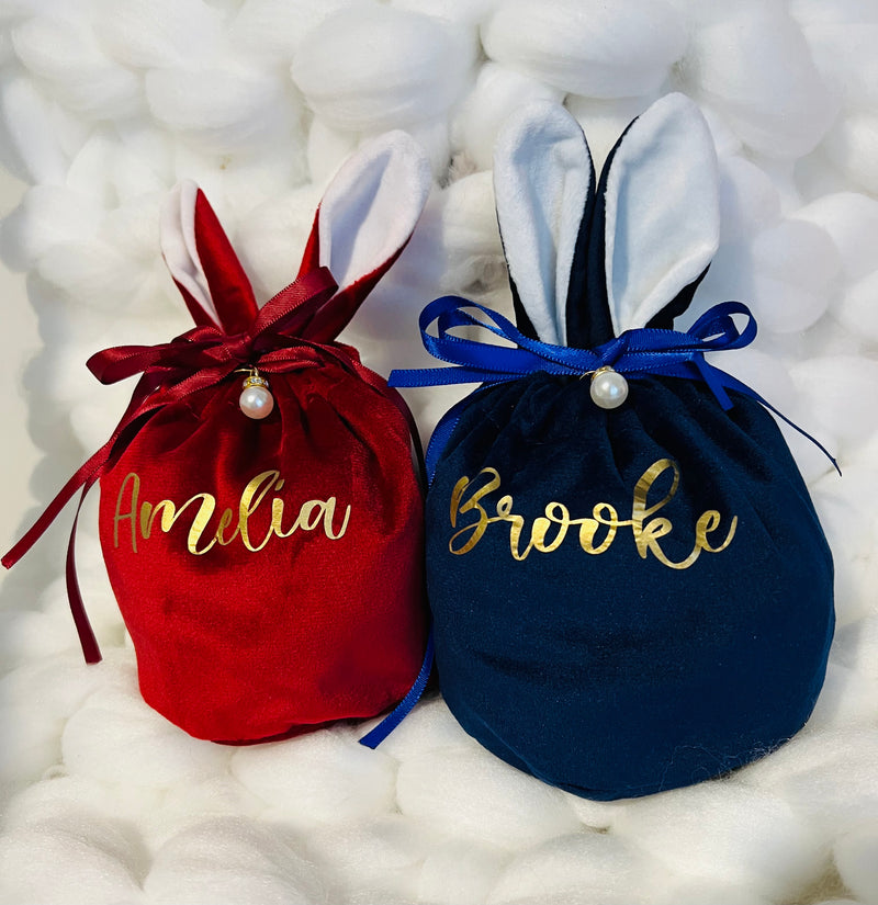 Velvet bunny ear bags