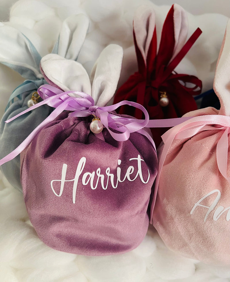 Velvet bunny ear bags