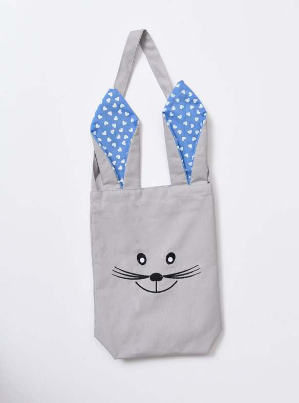 Grey Heart Ear Easter Bag