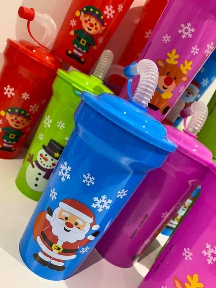 Christmas Cups with Bendy Straws (Pack of 4) Christmas Toys