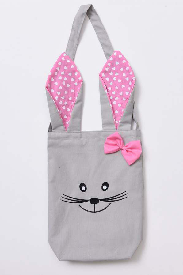 Grey Heart Ear Easter Bag