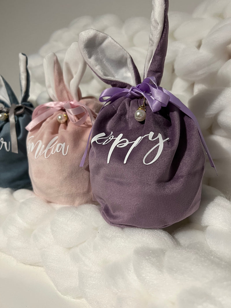 Velvet bunny ear bags