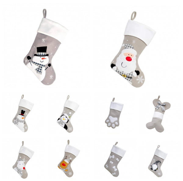 PRE ORDER Grey Christmas Stocking