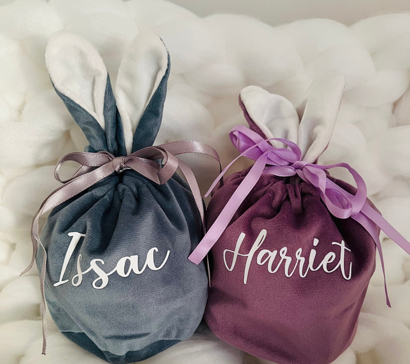 Velvet bunny ear bags